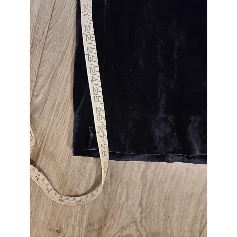 Talbots velvet pants black stretch Side Zip Wide Leg Size 14 - Picture 8 of 10